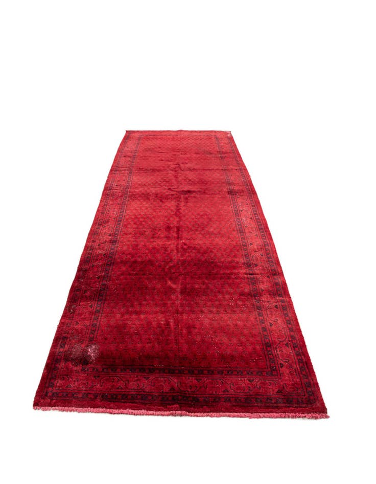 Detail image of  3' 9 x 9' 7  Hand Knotted Ultra Vintage Persian Wool Runner Rug