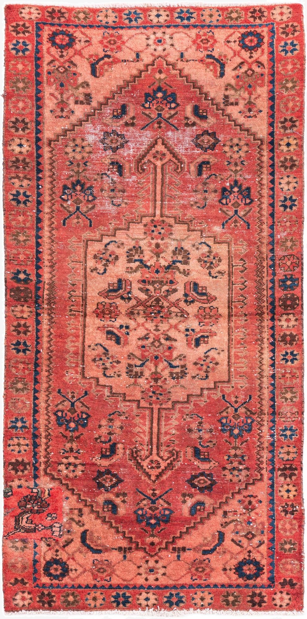  3' x 6' 4  Hand Knotted Ultra Vintage Persian Wool Runner Rug