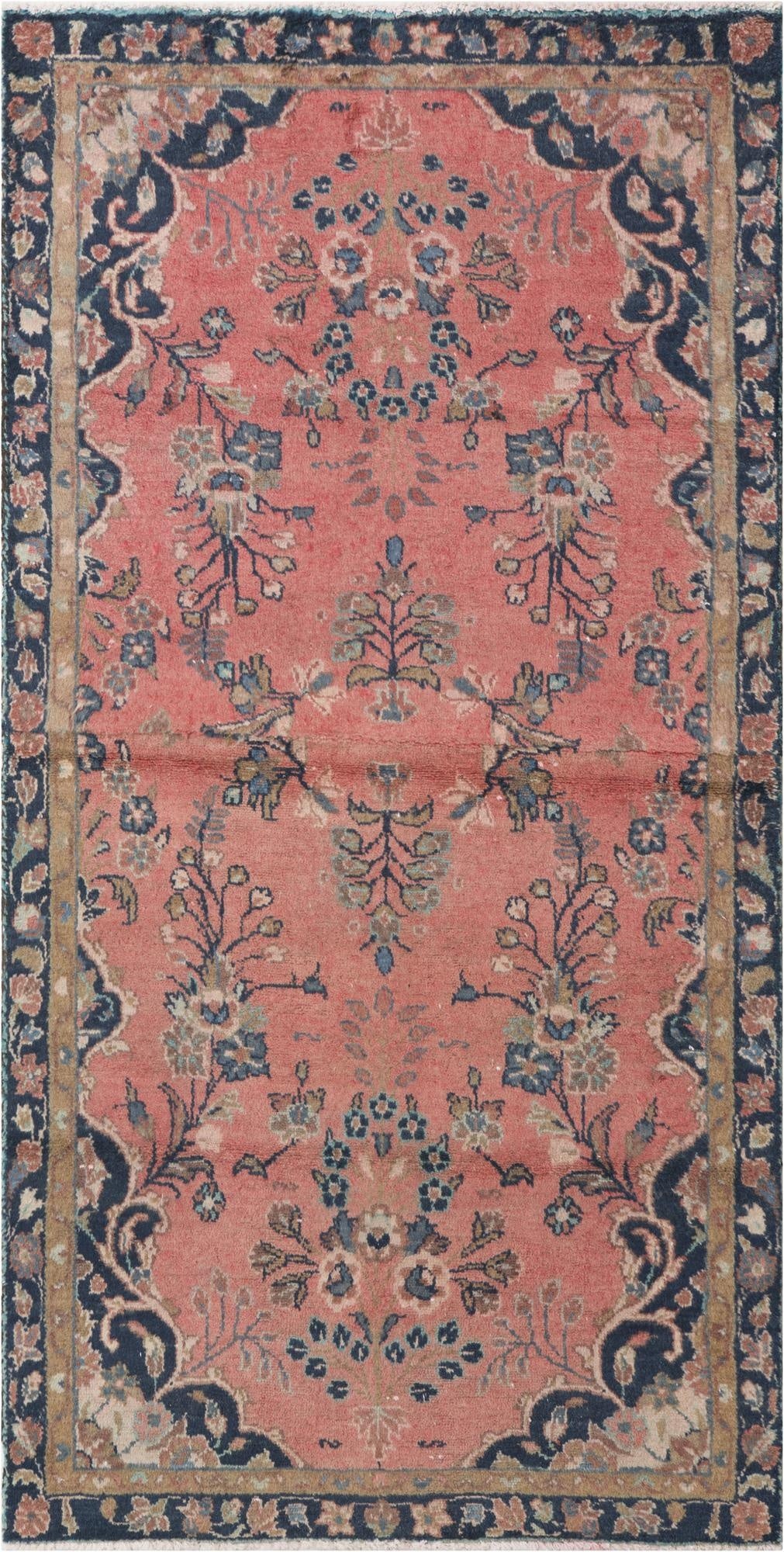  3' 3 x 6' 4  Hand Knotted Ultra Vintage Persian Wool Runner Rug