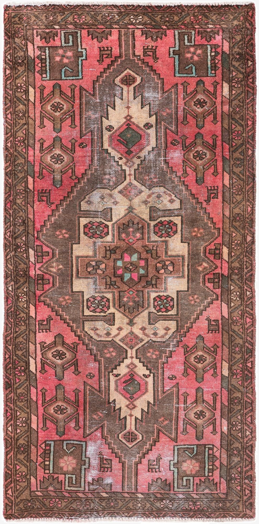  3' 2 x 6' 4  Hand Knotted Ultra Vintage Persian Wool Runner Rug