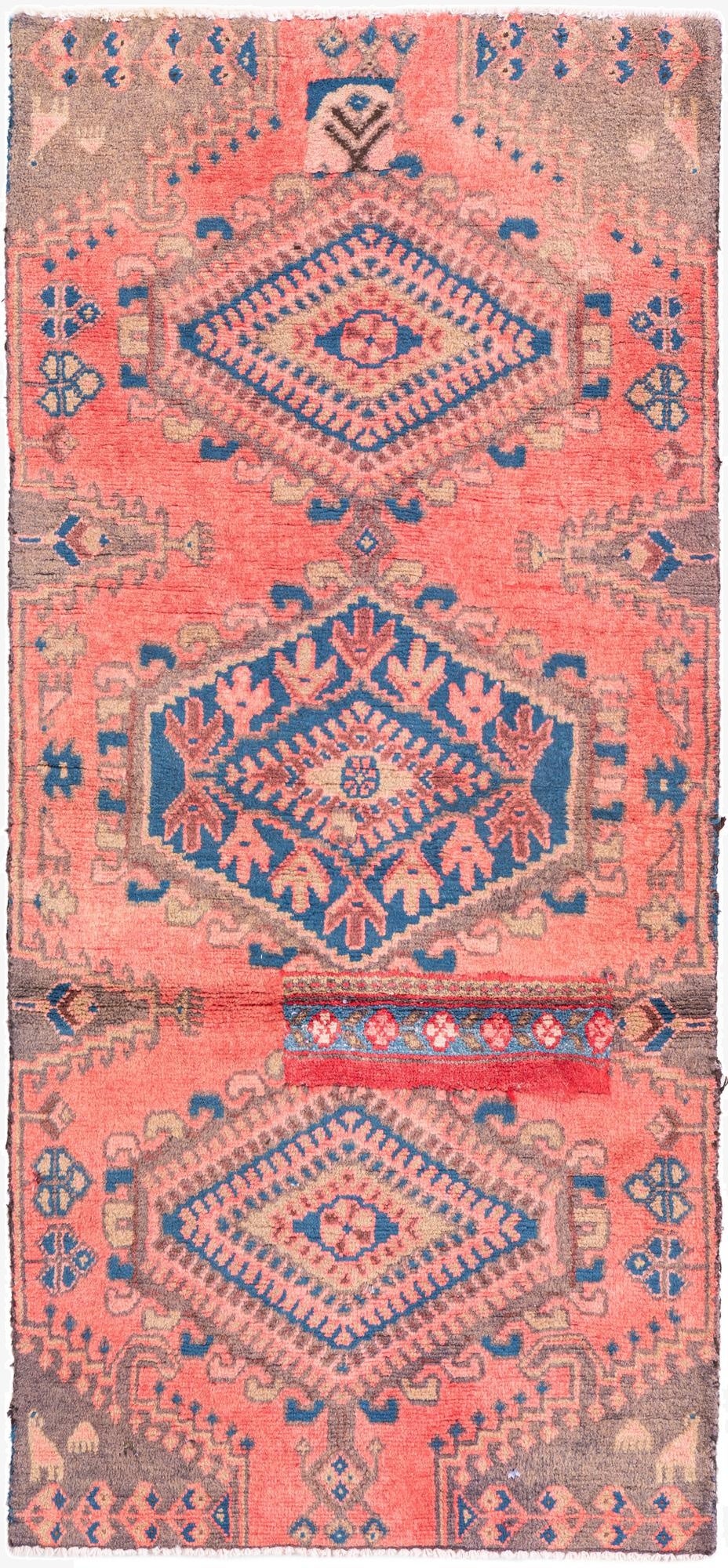  2' 8 x 5' 8  Hand Knotted Ultra Vintage Persian Wool Runner Rug