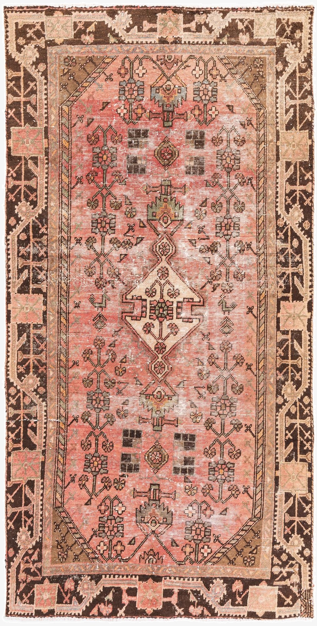  4' 2 x 8' 3  Hand Knotted Ultra Vintage Persian Wool Runner Rug