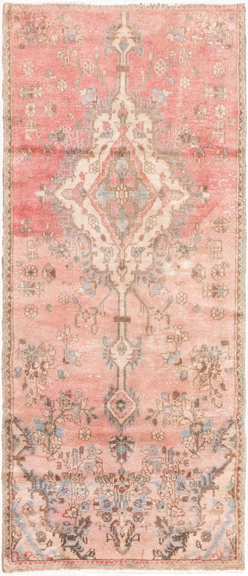  2' 10 x 6' 8  Hand Knotted Ultra Vintage Persian Wool Runner Rug