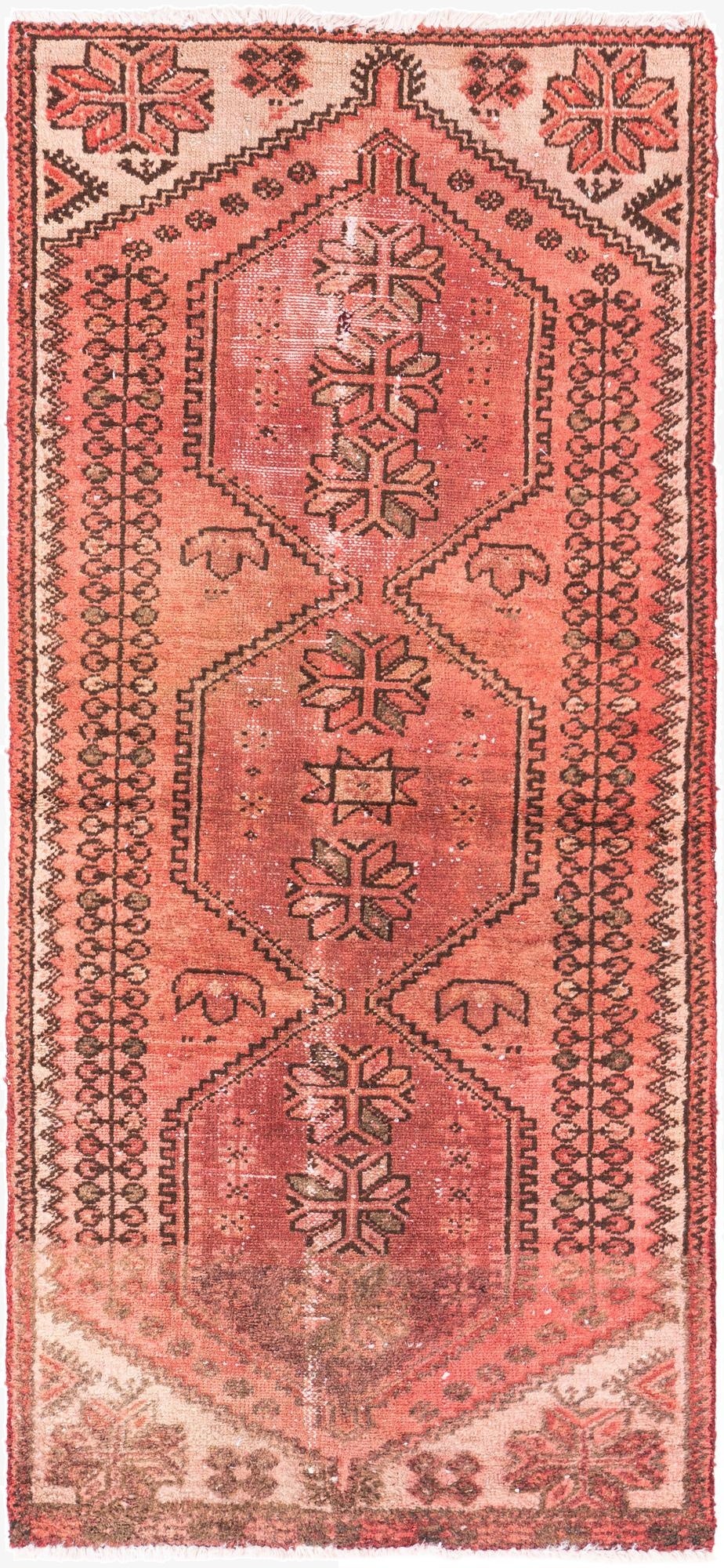  2' 7 x 5' 9  Hand Knotted Ultra Vintage Persian Wool Runner Rug