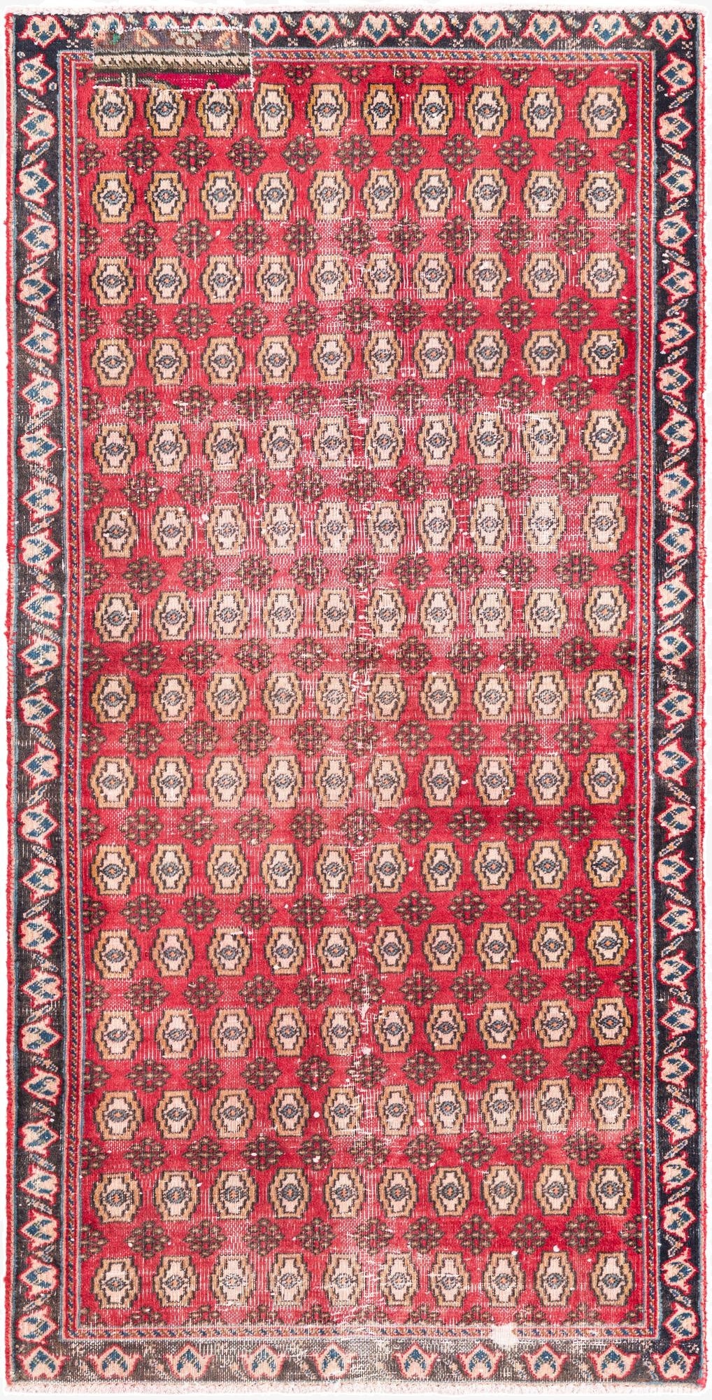  3' 1 x 6' 3  Hand Knotted Ultra Vintage Persian Wool Runner Rug