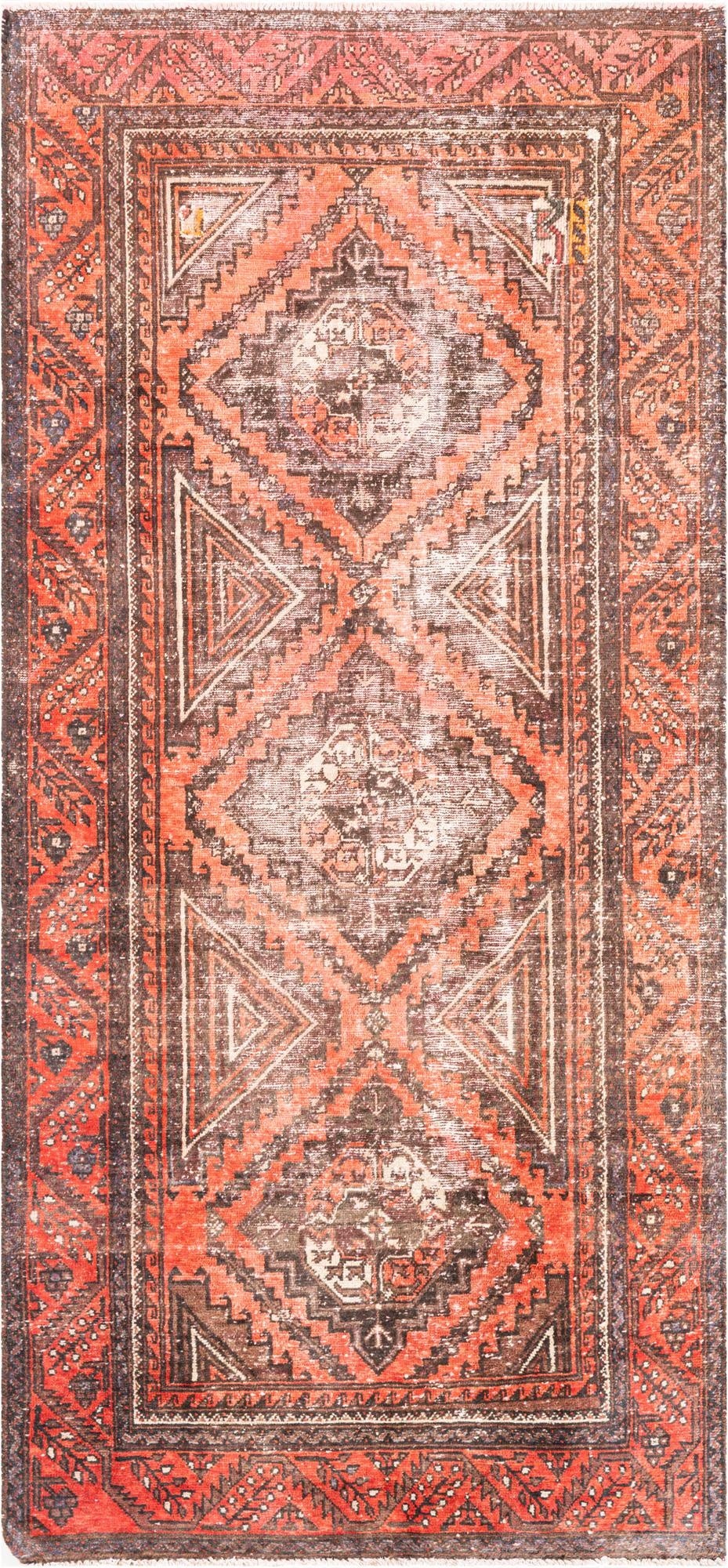  4' x 8'  Hand Knotted Ultra Vintage Persian Wool Runner Rug
