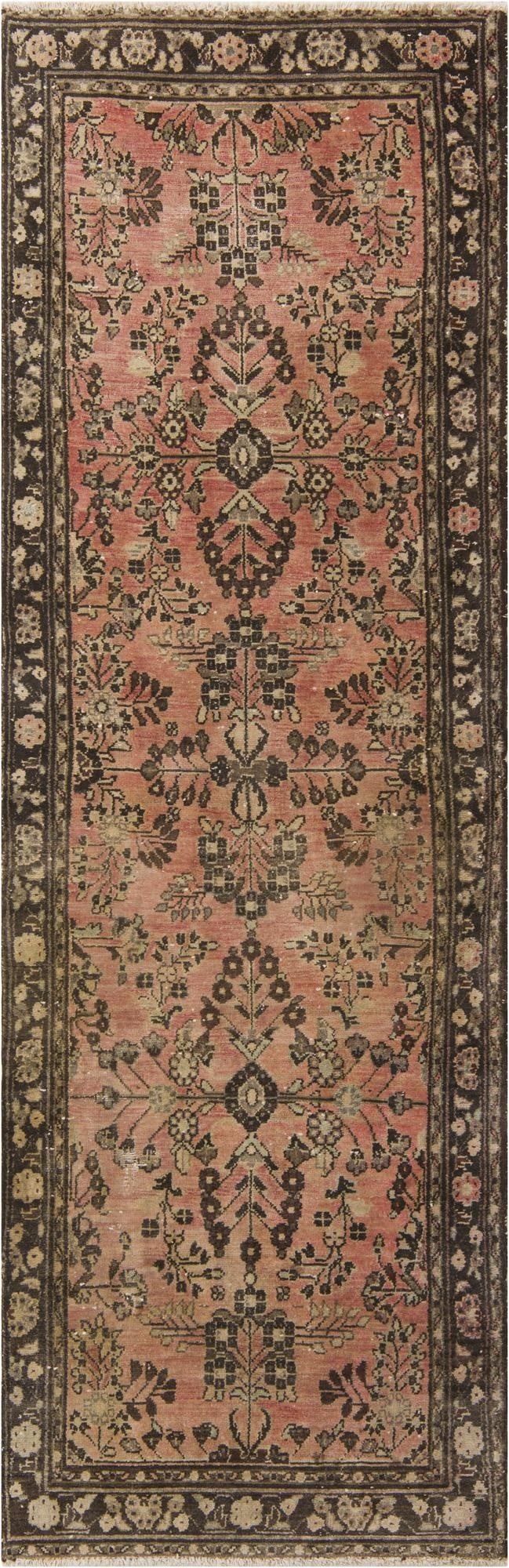  3' 3 x 10'  Hand Knotted Ultra Vintage Persian Wool Runner Rug