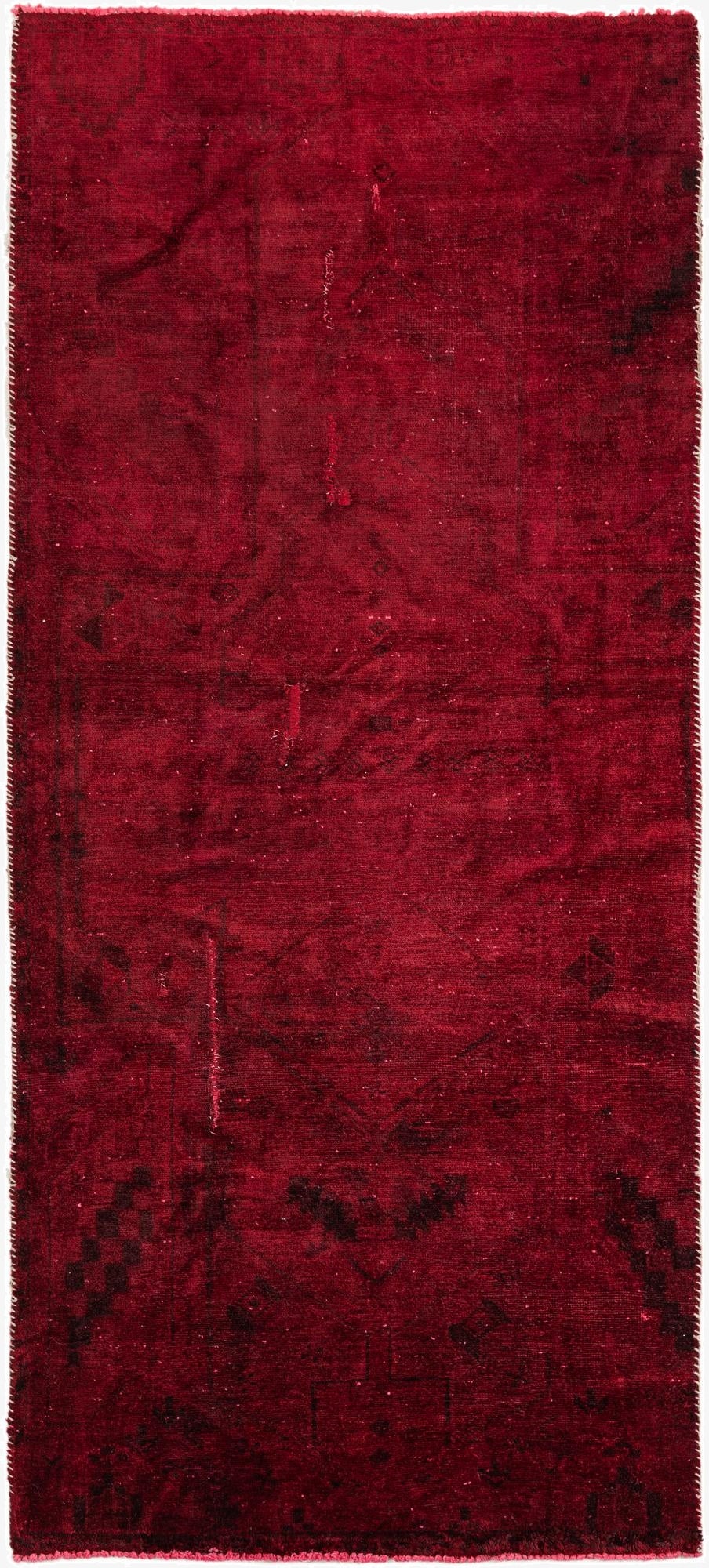  3' 9 x 8' 6  Hand Knotted Ultra Vintage Persian Wool Runner Rug