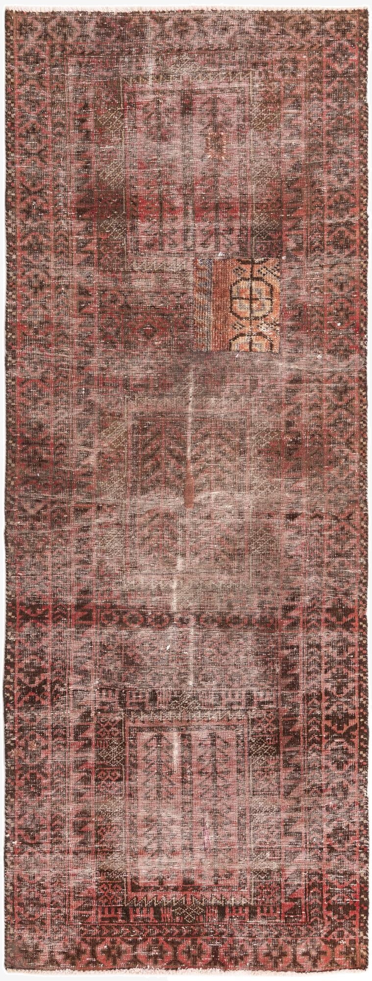  3' x 7' 7  Hand Knotted Ultra Vintage Persian Wool Runner Rug