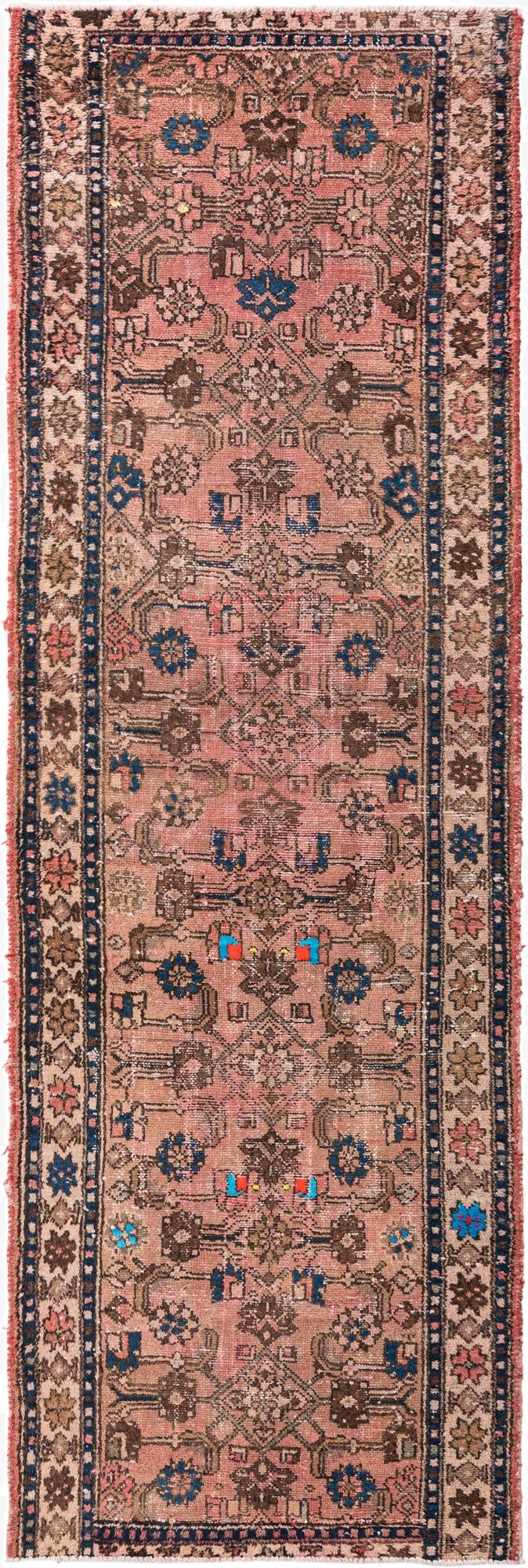 3' 5 x 10'  Hand Knotted Ultra Vintage Persian Wool Runner Rug