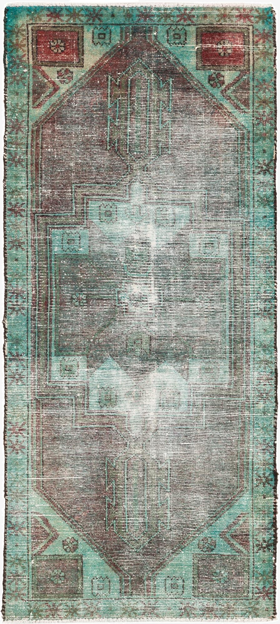  2' 4 x 5' 4  Hand Knotted Ultra Vintage Persian Wool Runner Rug