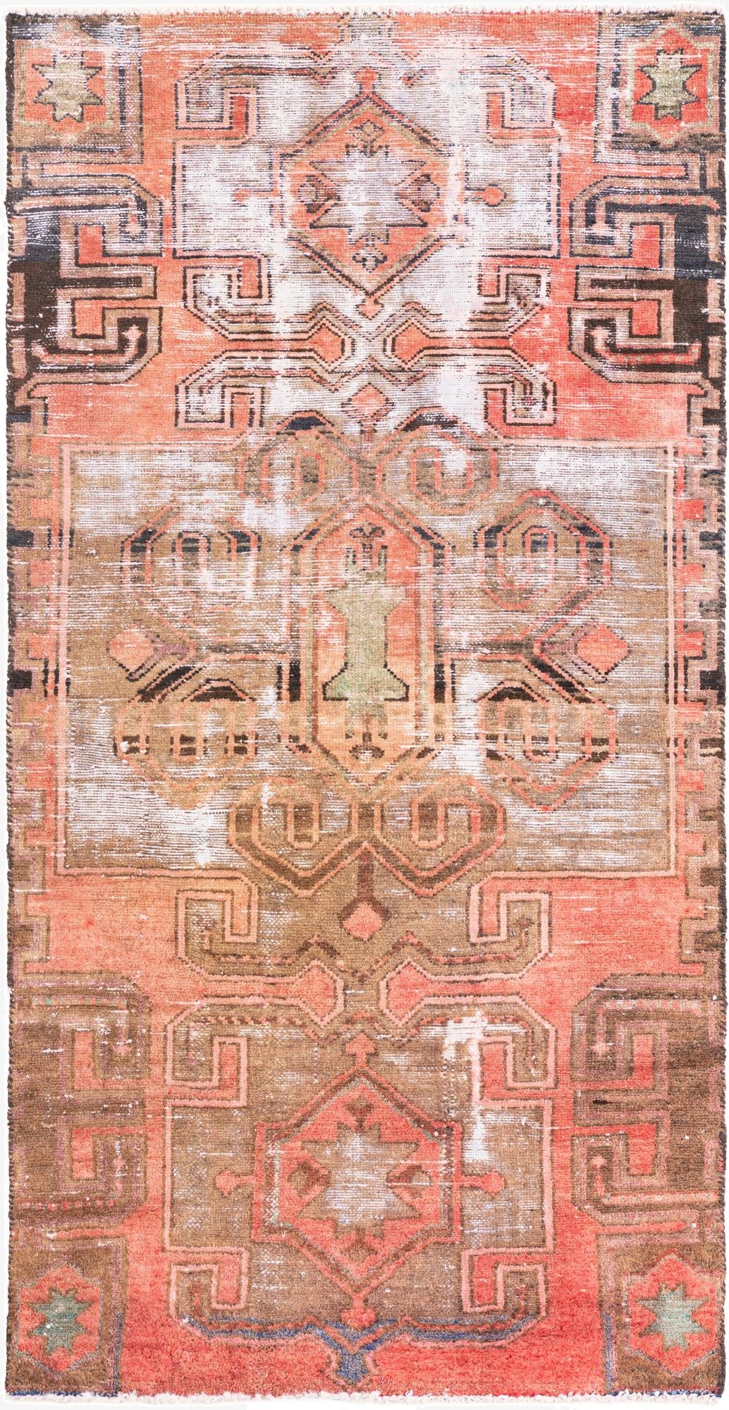  3' 1 x 6'  Hand Knotted Ultra Vintage Persian Wool Runner Rug