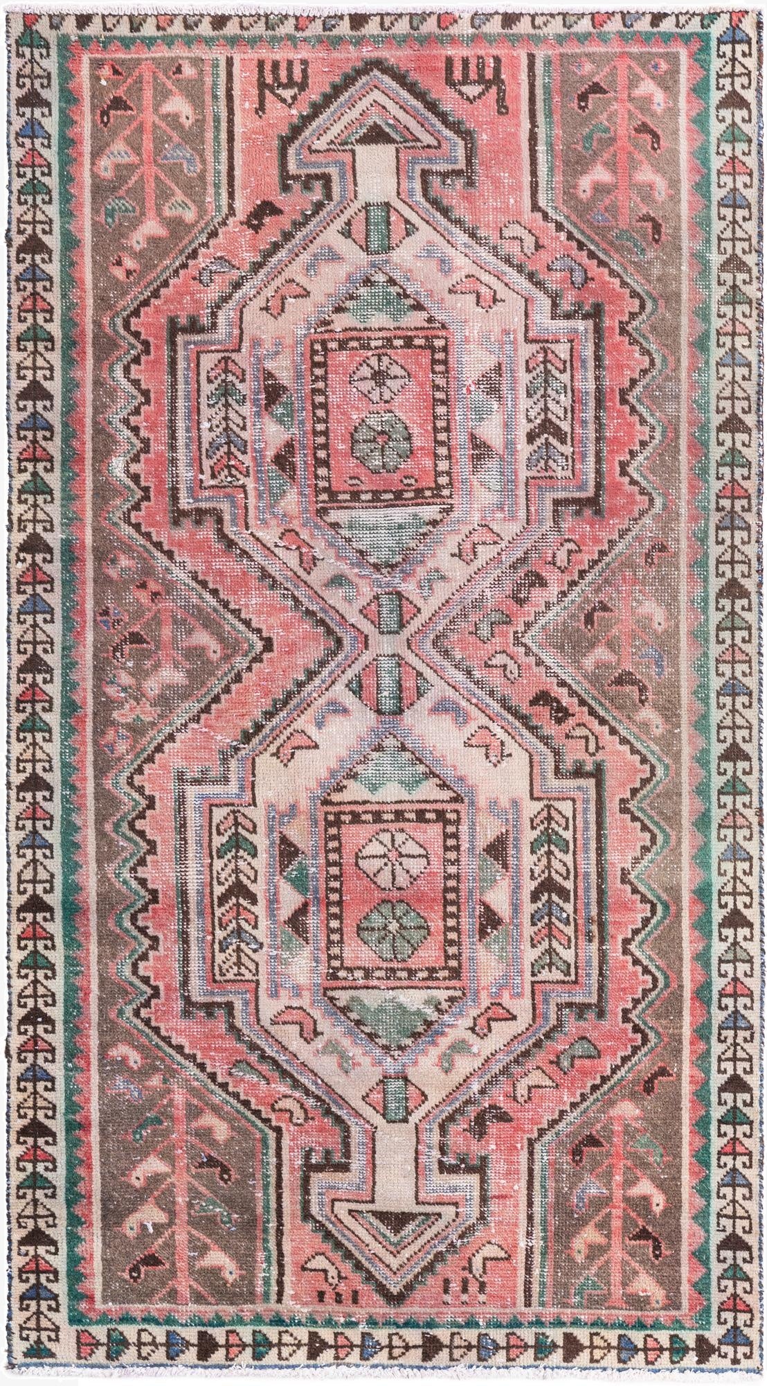  2' 9 x 6' 9  Hand Knotted Ultra Vintage Persian Wool Runner Rug