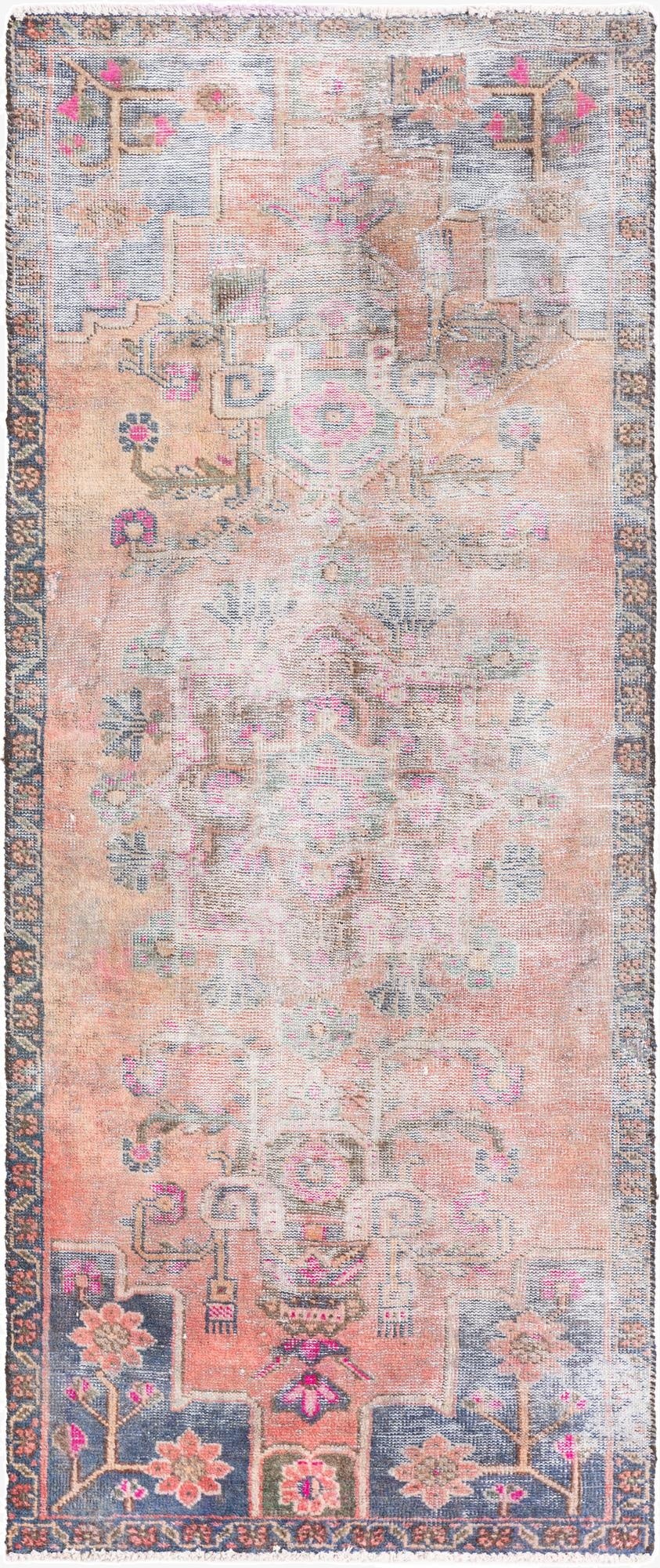  3' x 7'  Hand Knotted Ultra Vintage Persian Wool Runner Rug