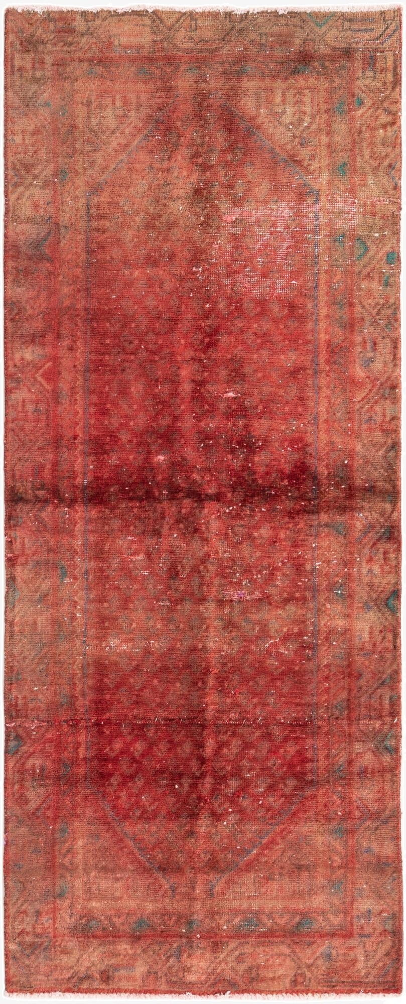  2' 10 x 7' 3  Hand Knotted Ultra Vintage Persian Wool Runner Rug