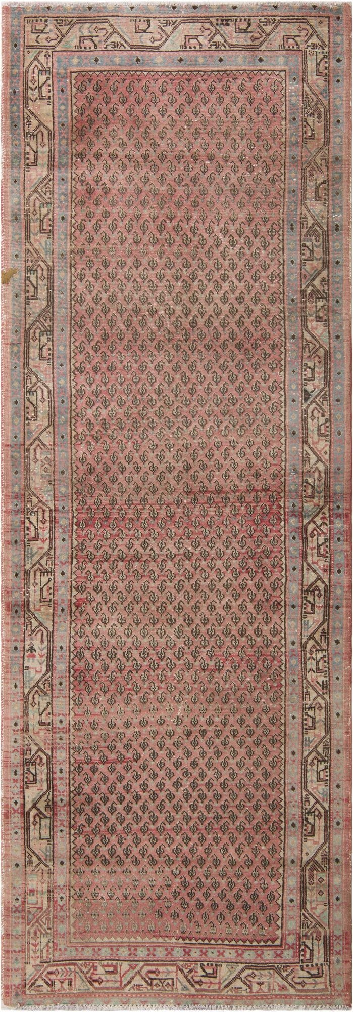  3' 6 x 10'  Hand Knotted Ultra Vintage Persian Wool Runner Rug