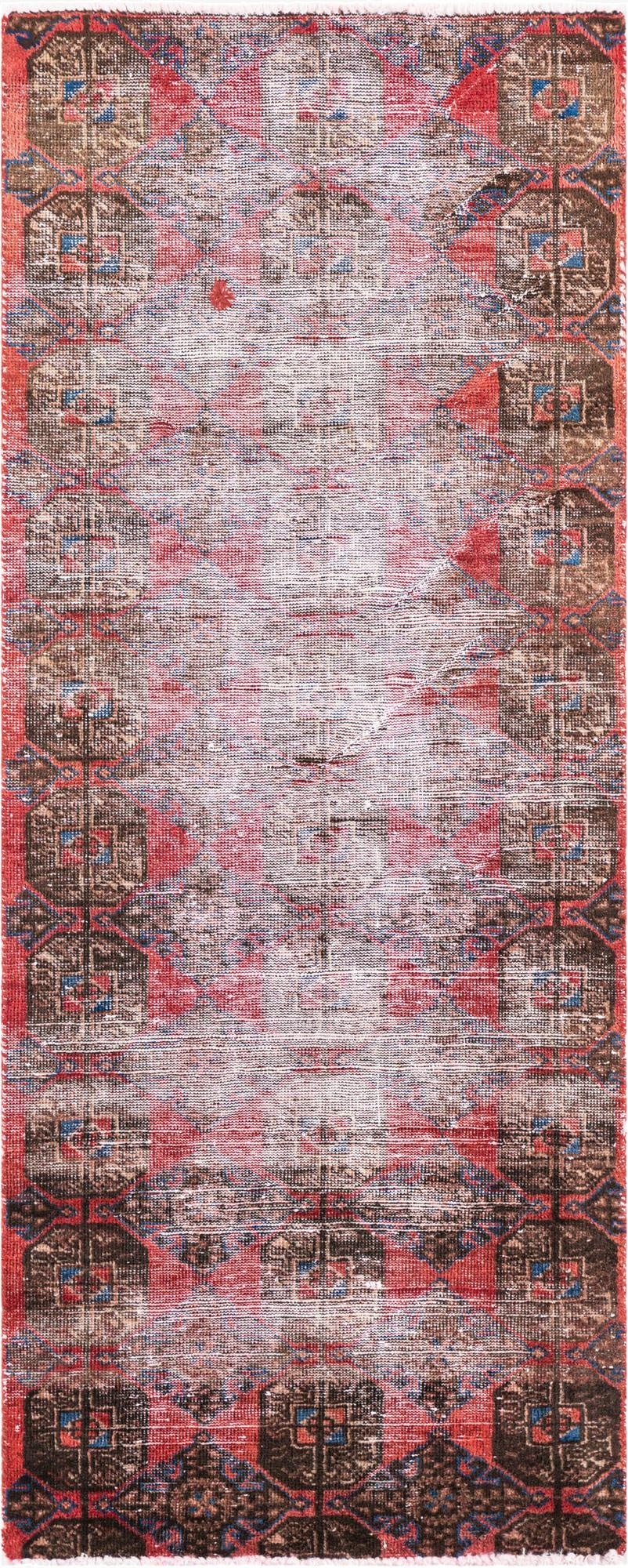 2' 7 x 6' 4  Hand Knotted Ultra Vintage Persian Wool Runner Rug
