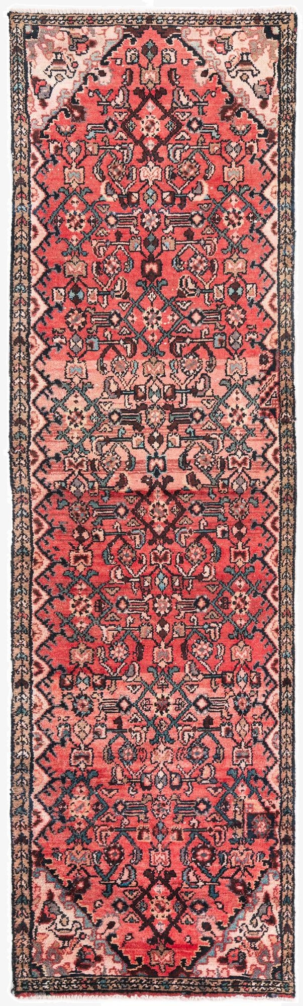  2' 6 x 9' 1  Hand Knotted Ultra Vintage Persian Wool Runner Rug