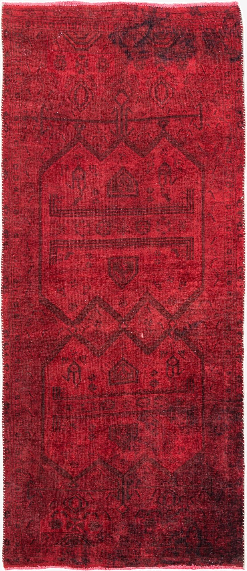  3' 9 x 9'  Hand Knotted Ultra Vintage Persian Wool Runner Rug