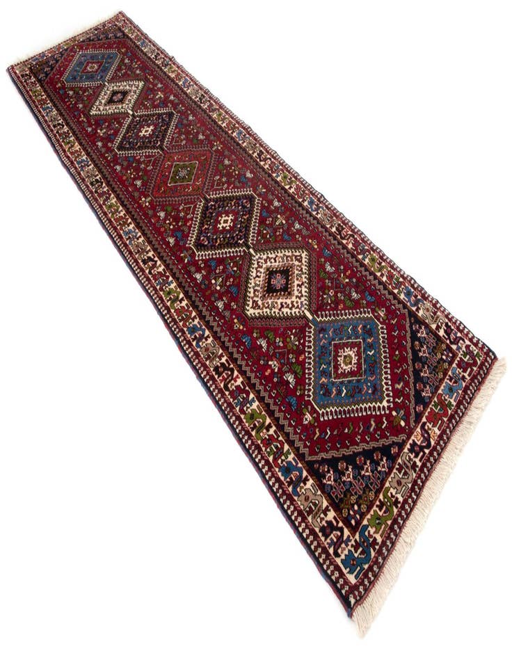 Detail image of 2' 11 x 9' 6 Hand Knotted Yalameh Persian Wool Runner Rug