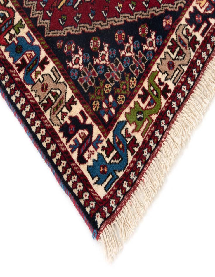 Detail image of 2' 11 x 9' 6 Hand Knotted Yalameh Persian Wool Runner Rug