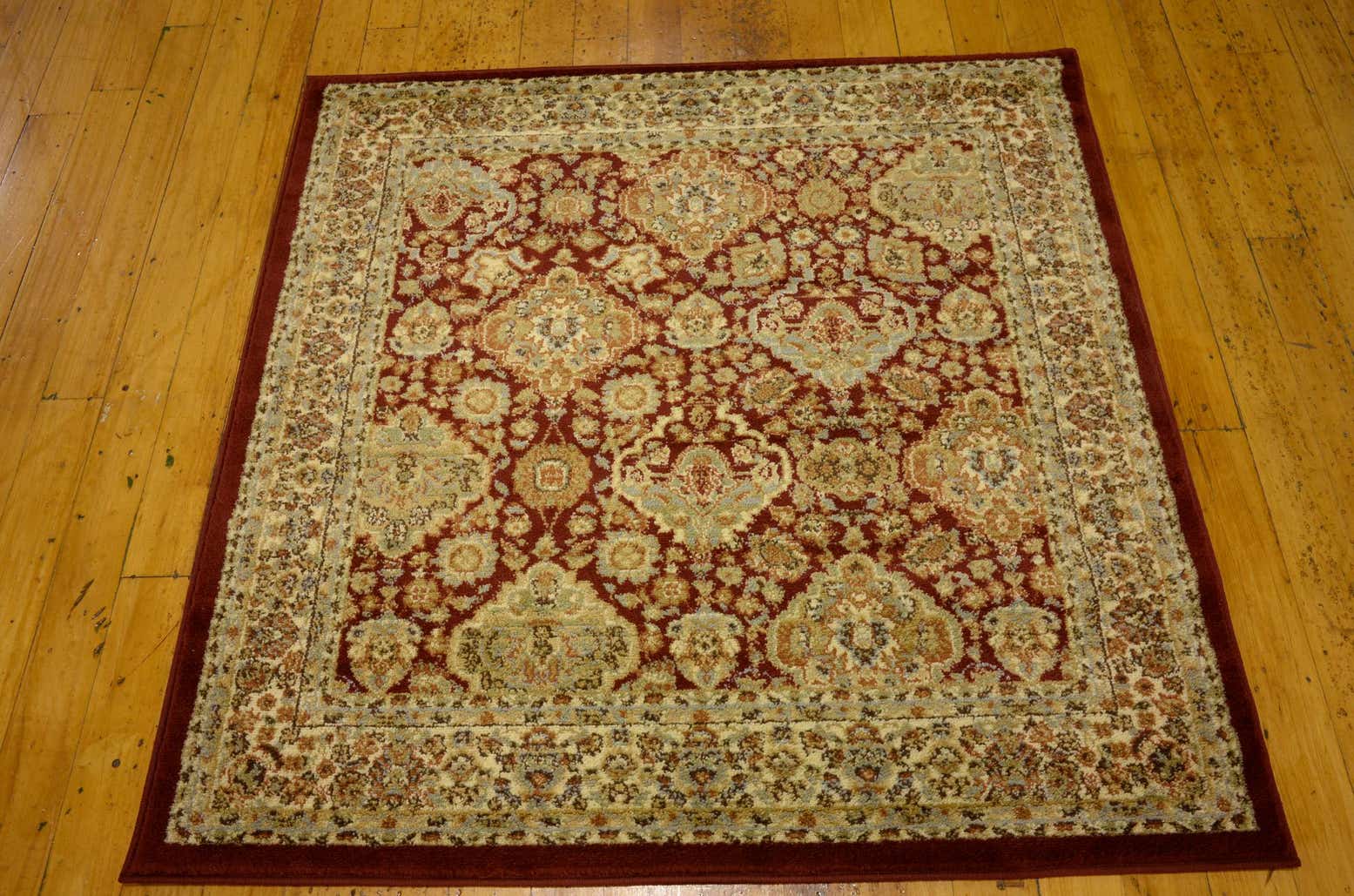 Red 4' x 4' Aditi Square Rug | Rugs.com