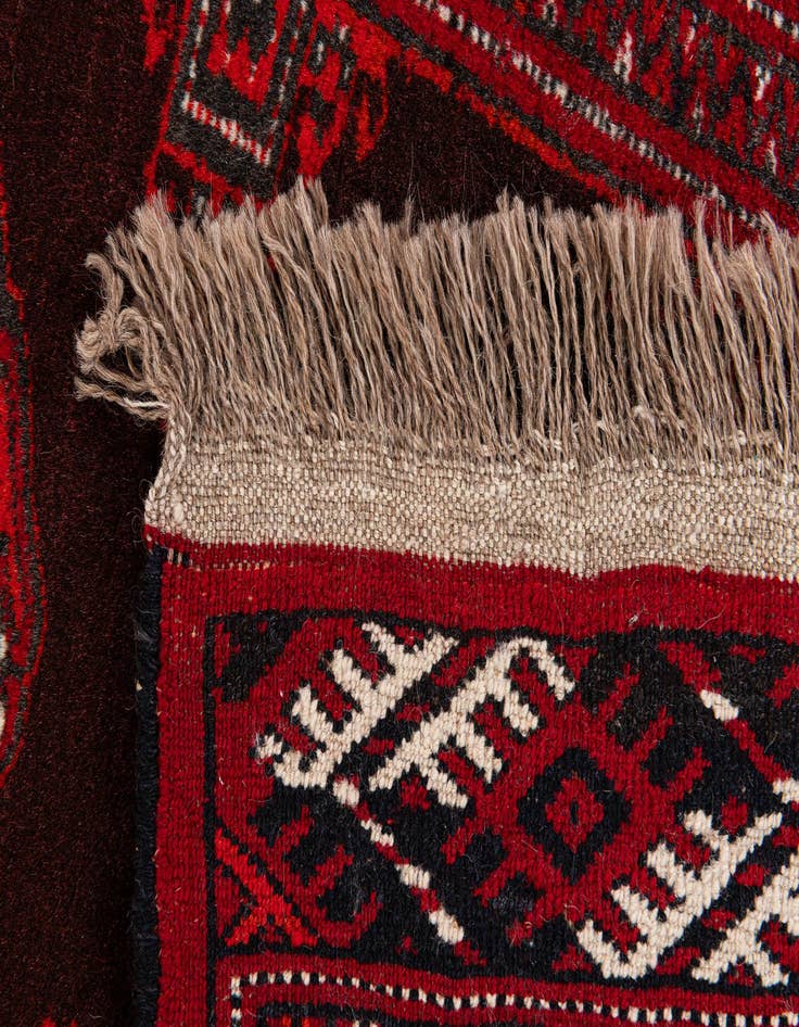 Detail image of  2' 7 x 3' 4  Hand Knotted Afghan Akhche Wool Square Rug