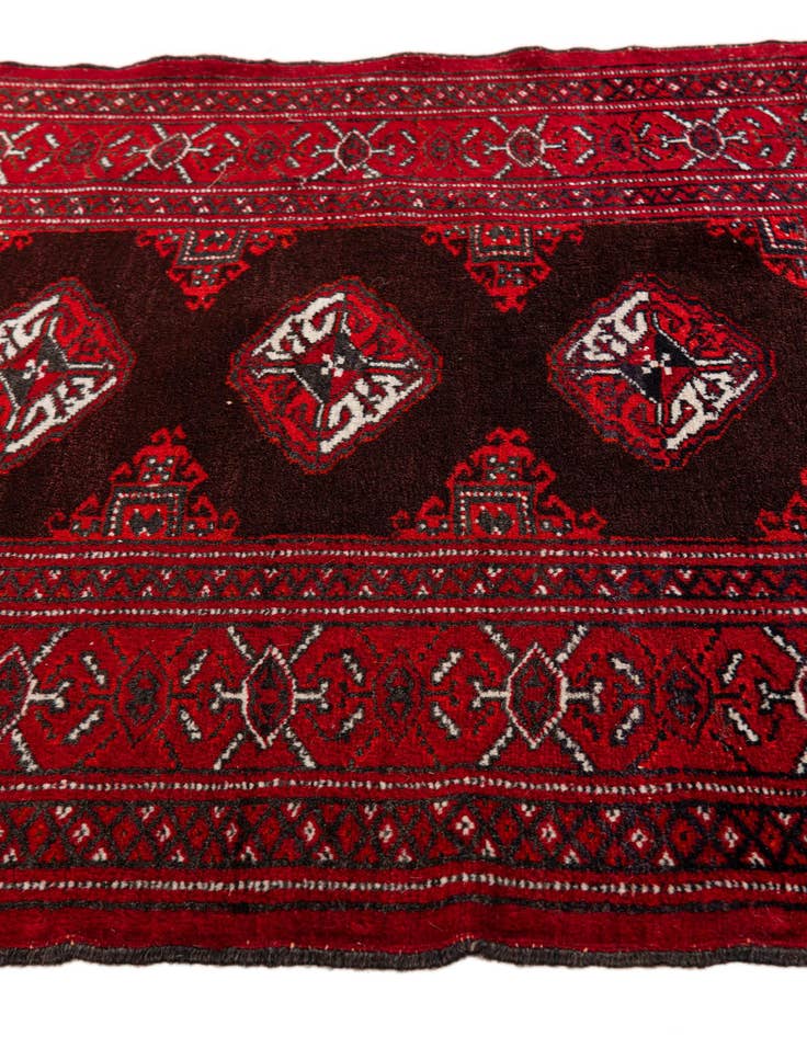 Detail image of  2' 7 x 3' 4  Hand Knotted Afghan Akhche Wool Square Rug