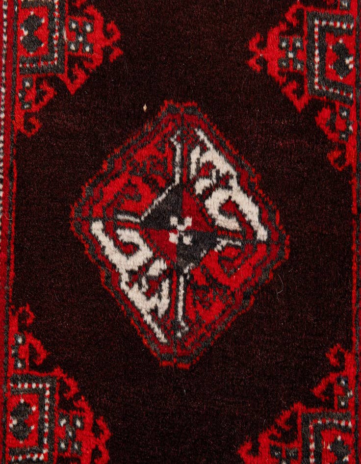 Detail image of  2' 7 x 3' 4  Hand Knotted Afghan Akhche Wool Square Rug