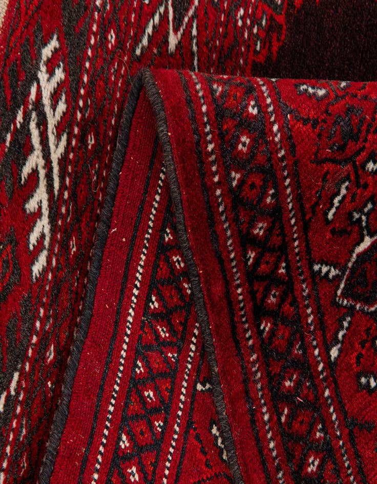 Detail image of  2' 7 x 3' 4  Hand Knotted Afghan Akhche Wool Square Rug