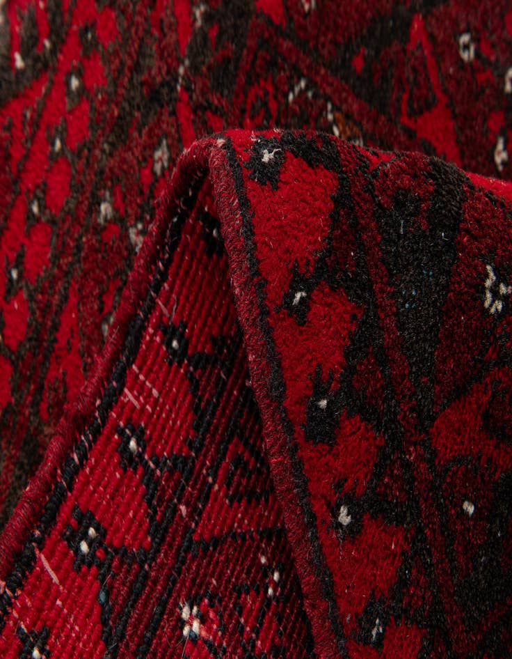 Detail image of  1' 10 x 2' 3  Hand Knotted Afghan Ersari Wool Square Rug