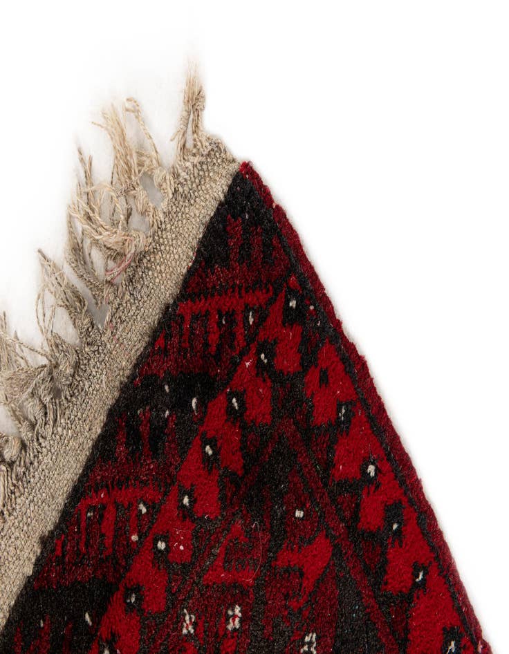 Detail image of  1' 10 x 2' 3  Hand Knotted Afghan Ersari Wool Square Rug