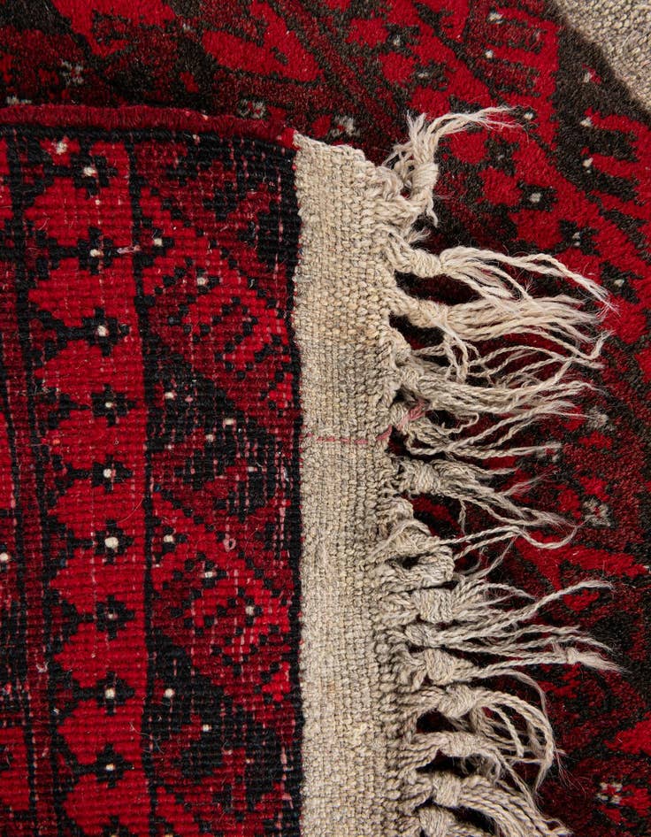 Detail image of  1' 10 x 2' 3  Hand Knotted Afghan Ersari Wool Square Rug