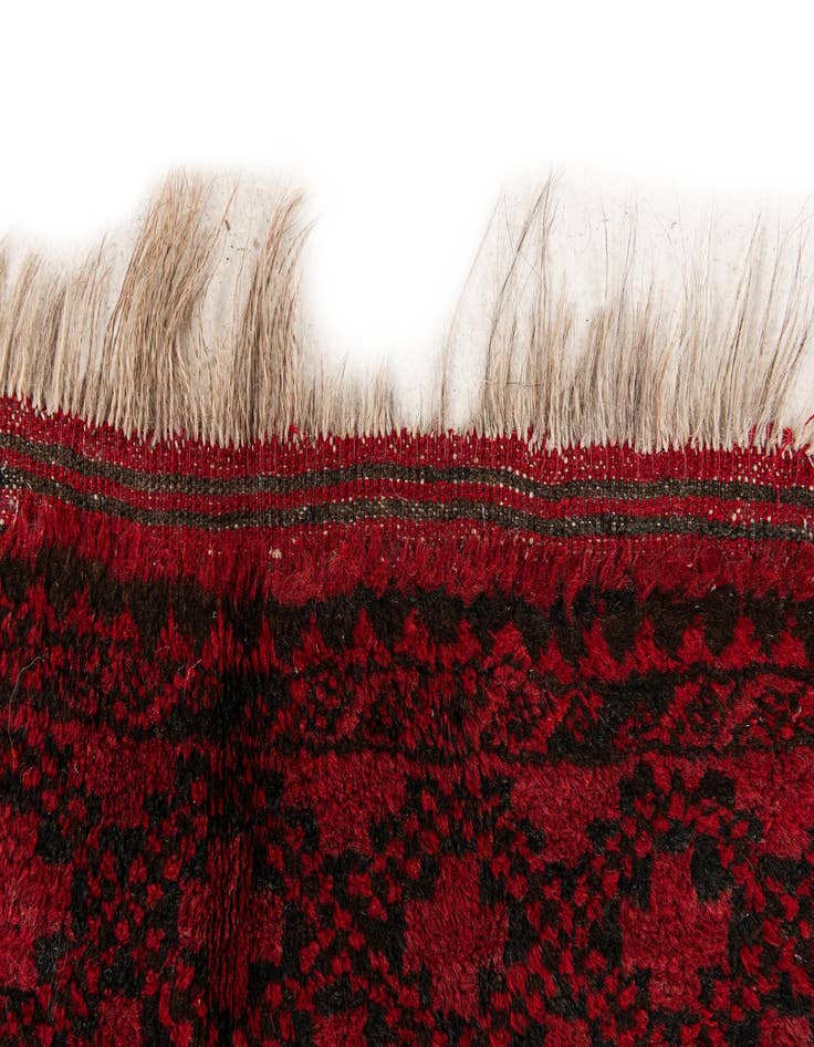 Detail image of  6' 6 x 7'  Hand Knotted Balouch Persian Wool Square Rug