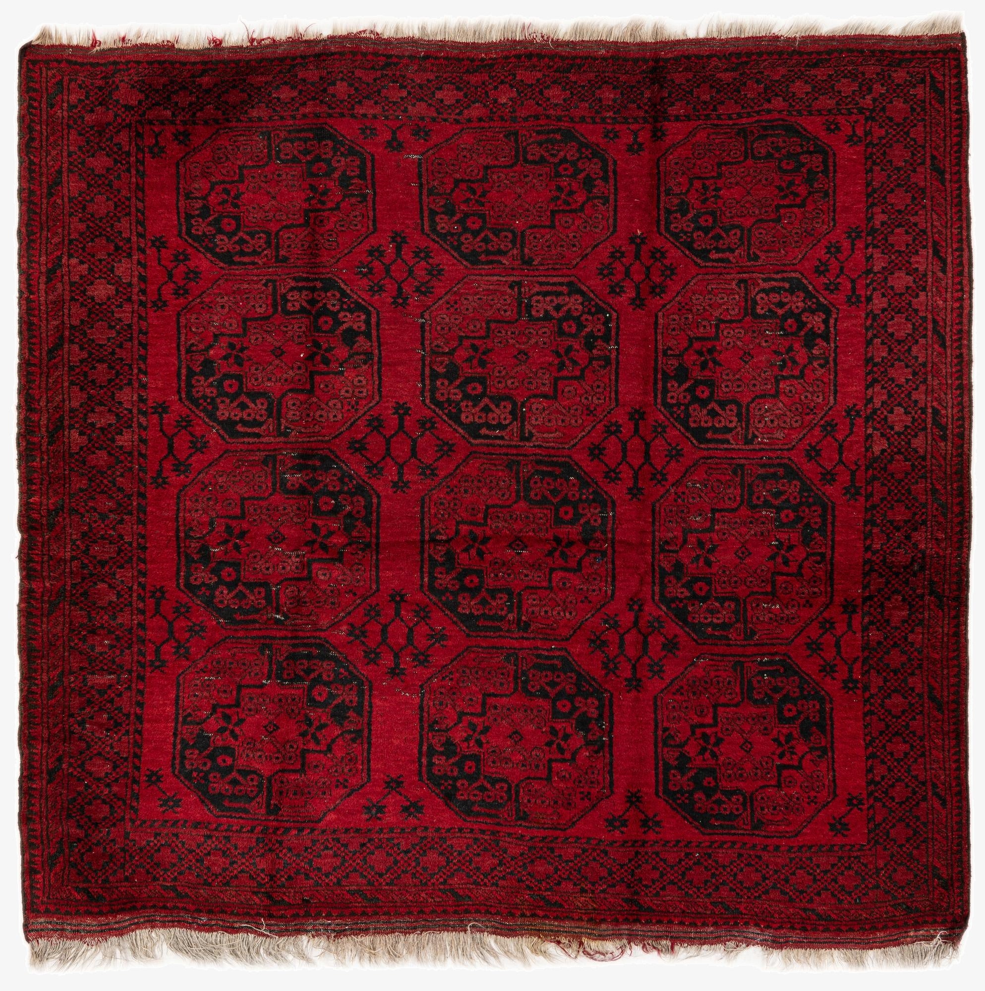  6' 6 x 7'  Hand Knotted Balouch Persian Wool Square Rug