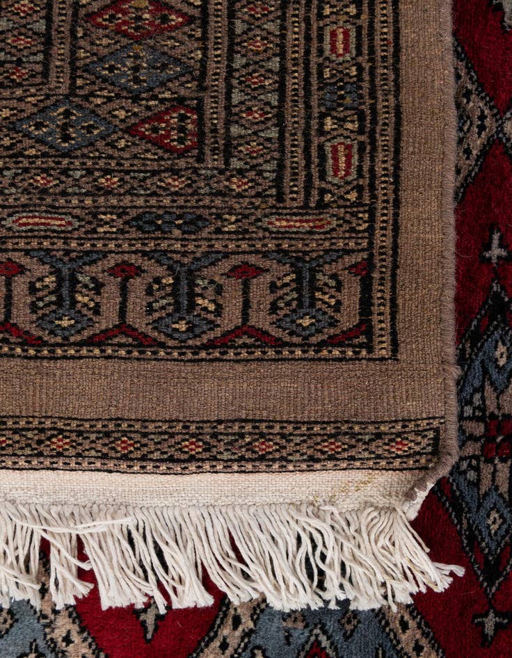 Detail image of  5' 7 x 6' 3  Hand Knotted Bokhara Oriental Wool Square Rug