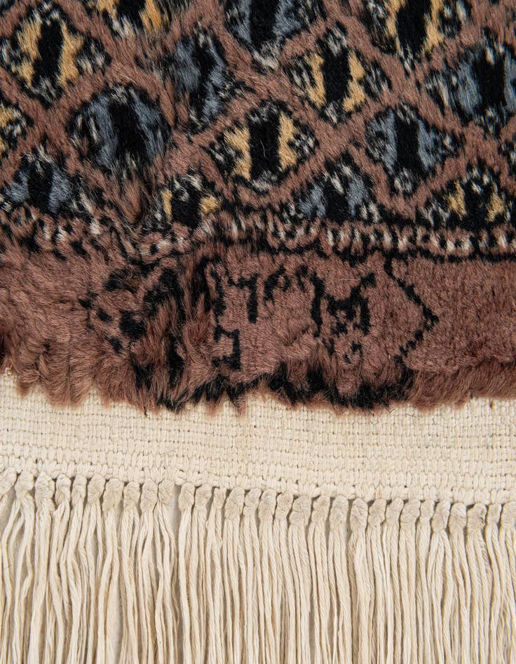 Detail image of  2' 7 x 7' 9  Hand Knotted Bokhara Oriental Wool Square Rug