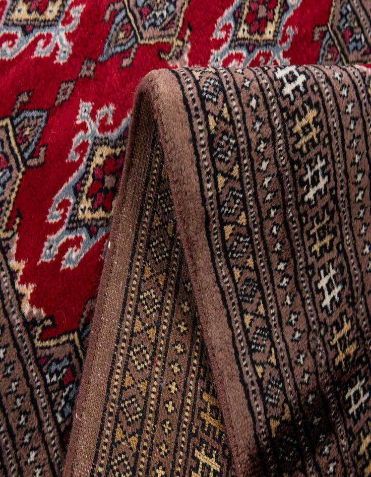 Detail image of  2' 7 x 7' 9  Hand Knotted Bokhara Oriental Wool Square Rug