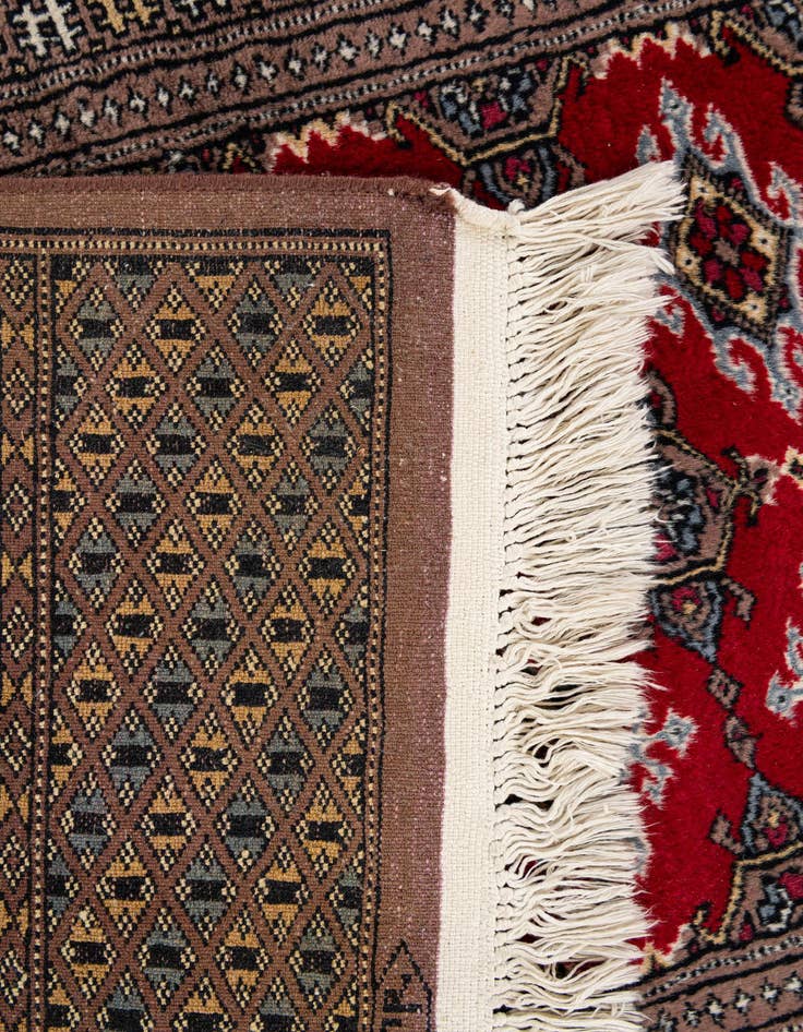 Detail image of  2' 7 x 7' 9  Hand Knotted Bokhara Oriental Wool Square Rug