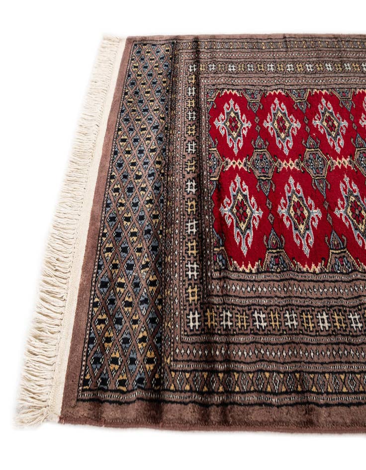 Detail image of  2' 7 x 7' 9  Hand Knotted Bokhara Oriental Wool Square Rug