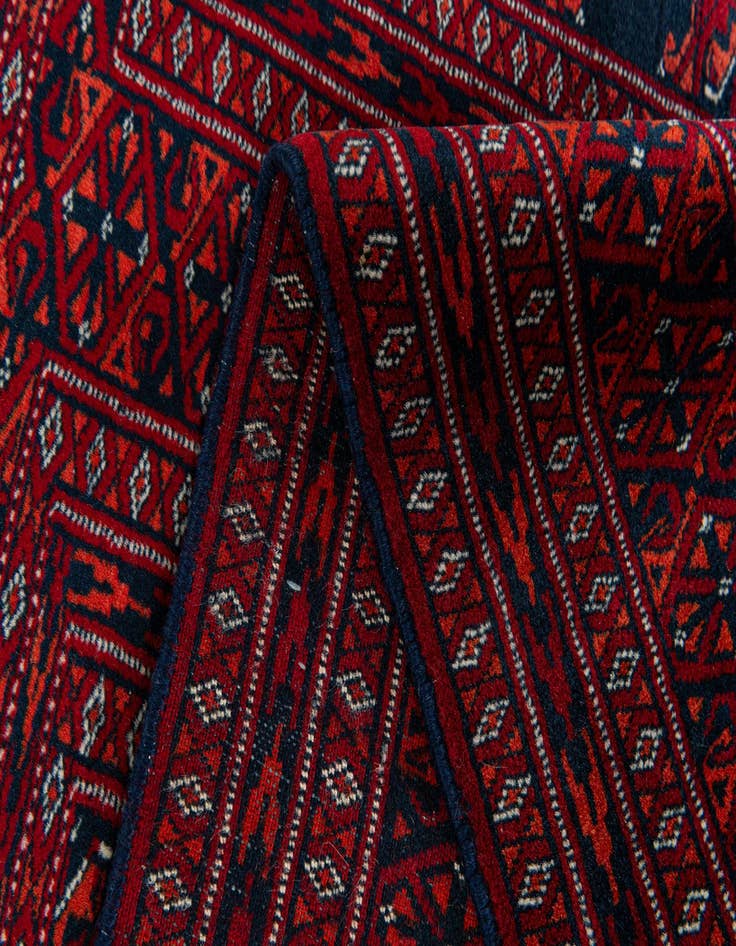 Detail image of  4' x 4'  Hand Knotted Bokhara Oriental Wool Square Rug