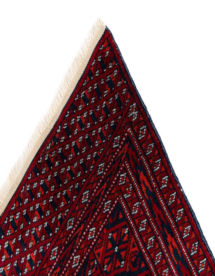 Detail image of  4' x 4'  Hand Knotted Bokhara Oriental Wool Square Rug