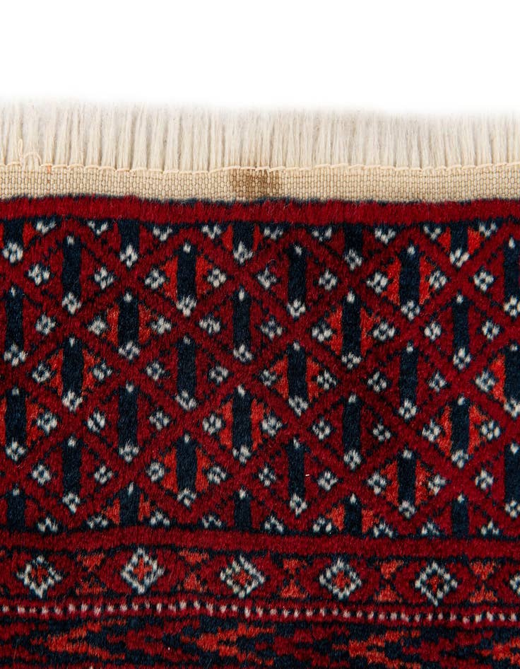 Detail image of  4' x 4'  Hand Knotted Bokhara Oriental Wool Square Rug