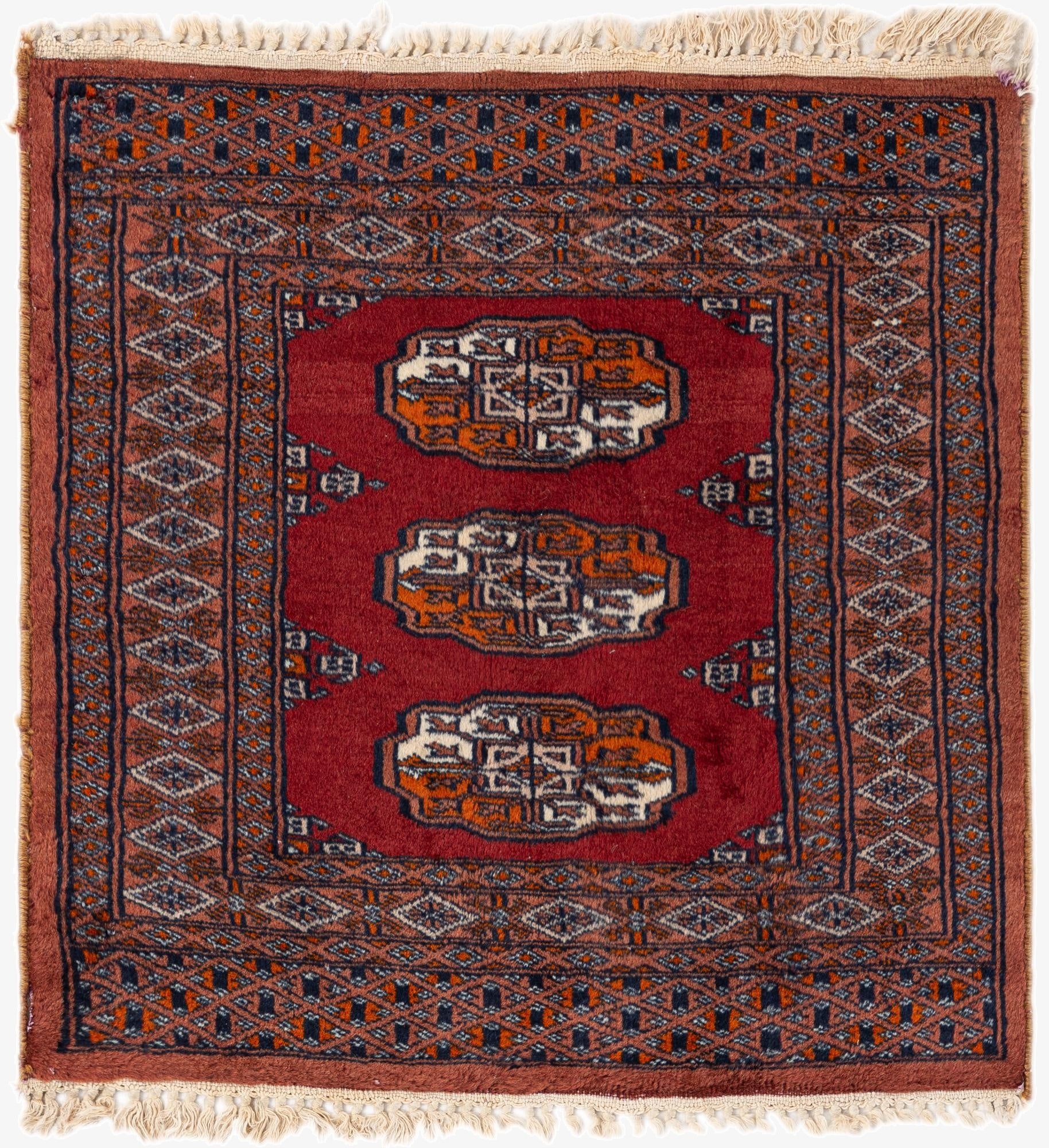  2' 1 x 2' 1  Hand Knotted Bokhara Oriental Wool Square Rug