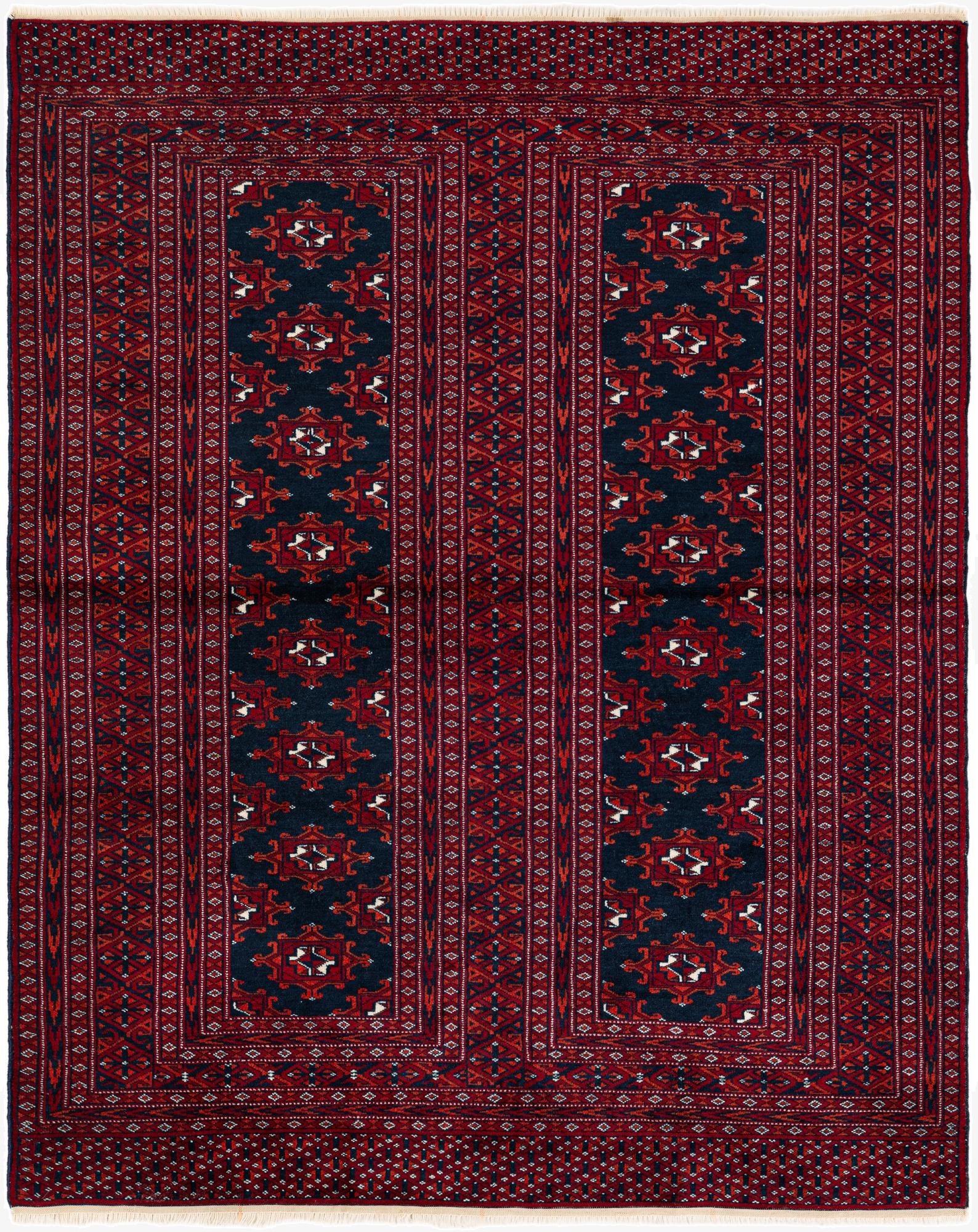  4' x 4'  Hand Knotted Bokhara Oriental Wool Square Rug