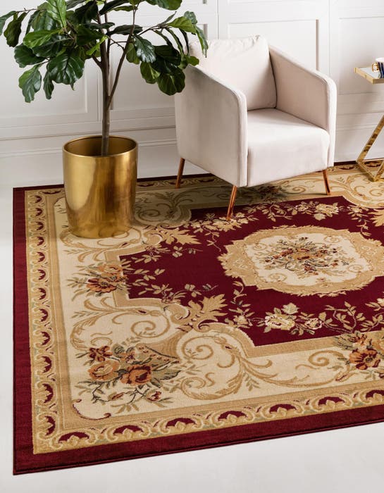 Red 4' x 4' Aditi Square Rug | Rugs.com