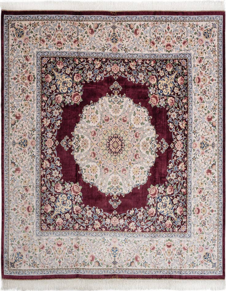 Detail image of  8' 2 x 8' 2 Ghom Design Square Rug