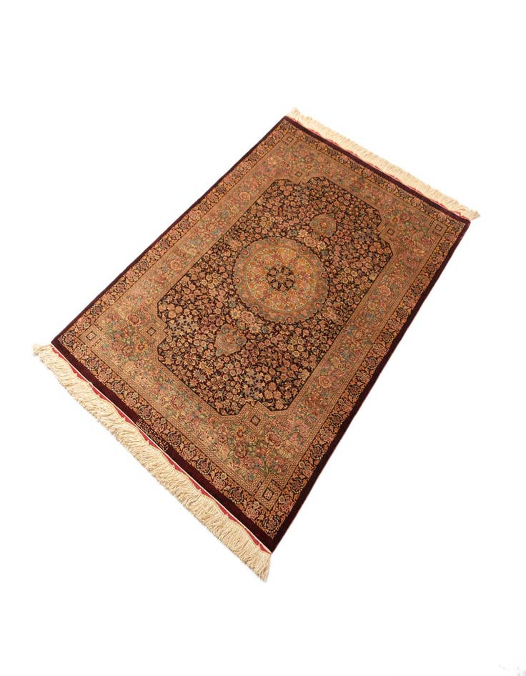 Detail image of  3' 4 x 3' 5 Ghom Silk Square Rug