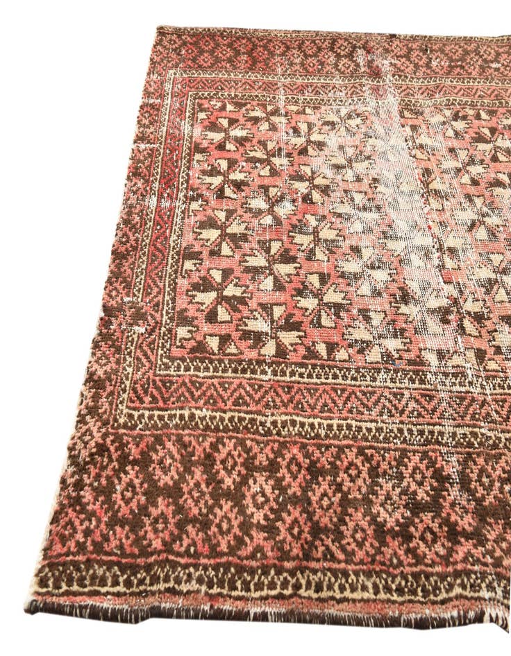 Detail image of  4' x 4' 7  Hand Knotted Hamedan Persian Wool Square Rug