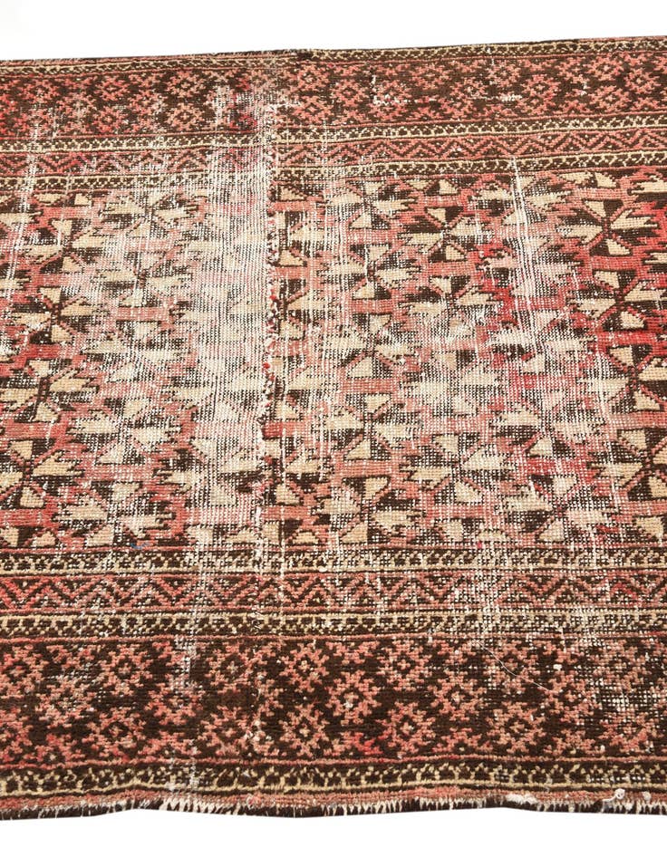 Detail image of  4' x 4' 7  Hand Knotted Hamedan Persian Wool Square Rug